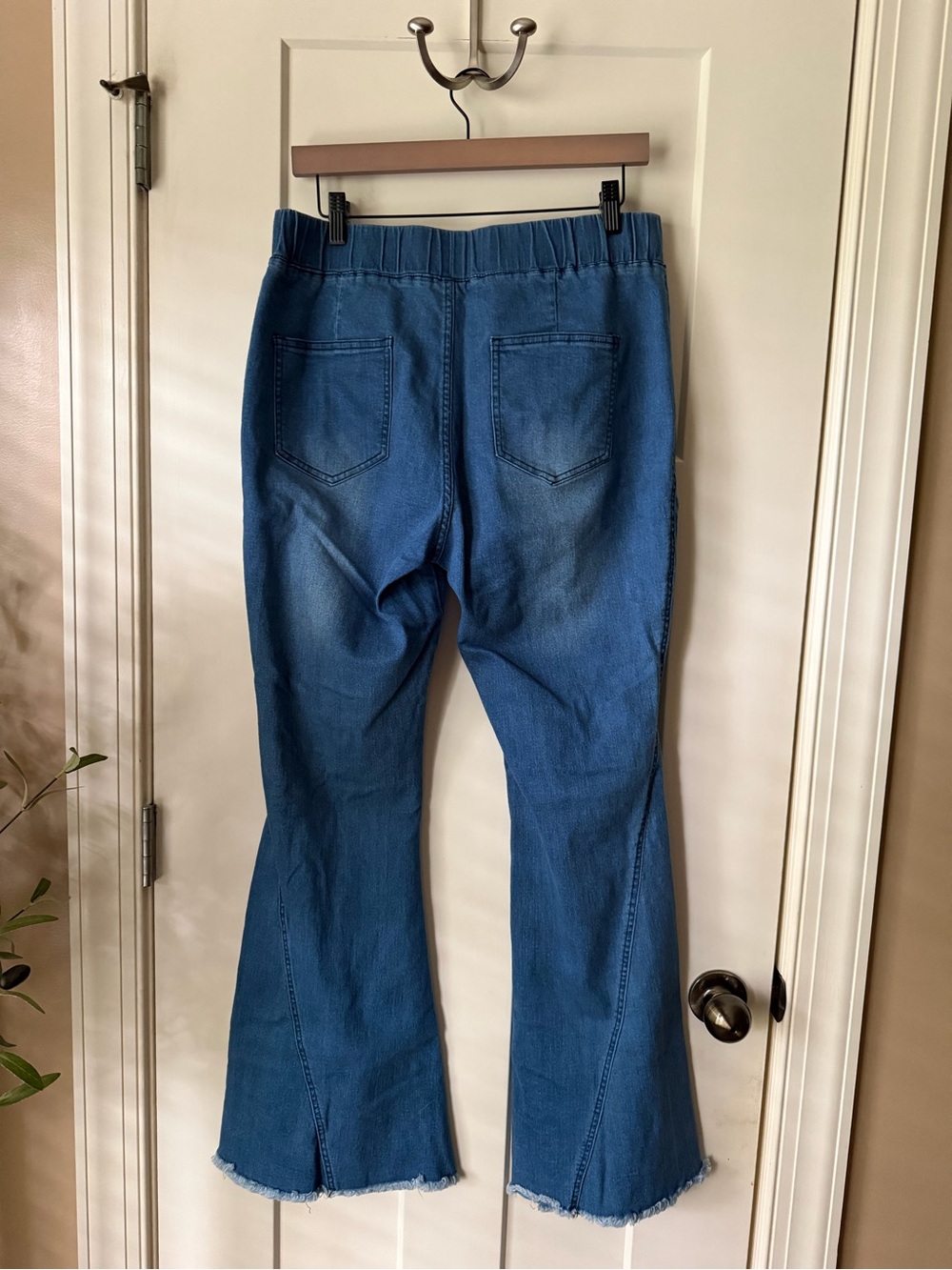 Time and Tru Blue Distressed Flare Jeans Size XL - Picture 3 of 8